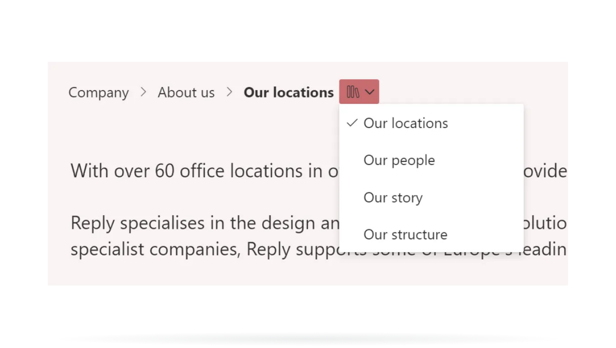 Accelerator 365 by Reply Page Breadcrumbs